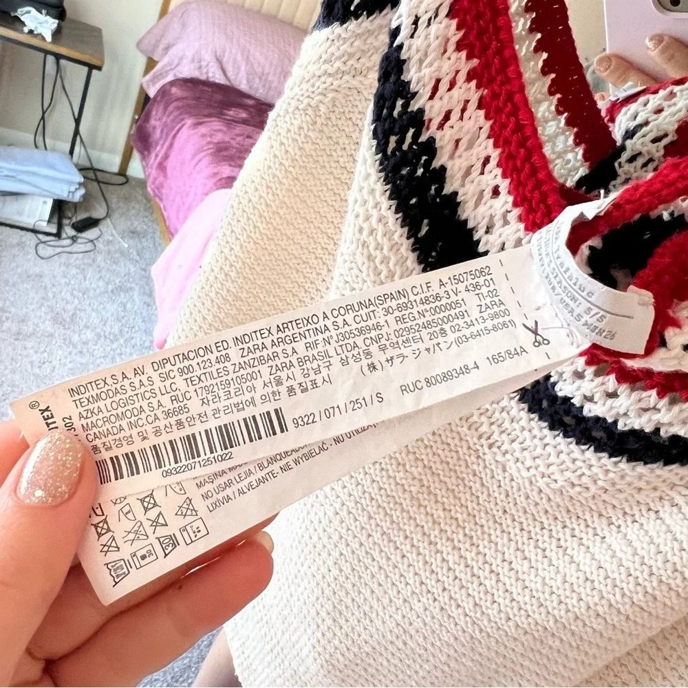 Zara knit crochet cross back tank top - Picture 3 of 5